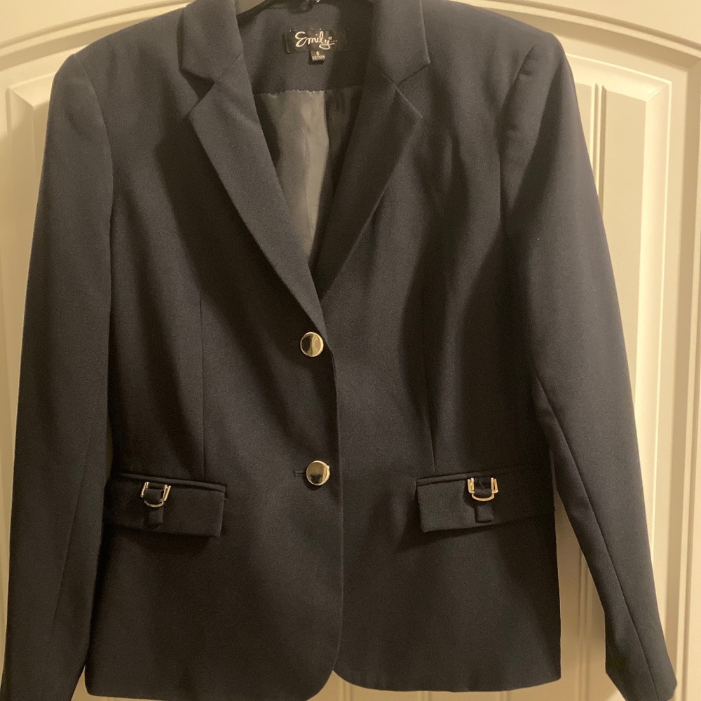 Emily Navy Blue Dress Coat (Size 8)